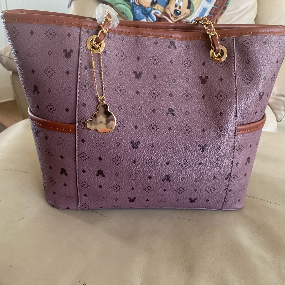 Mickey Mouse plum leather purse